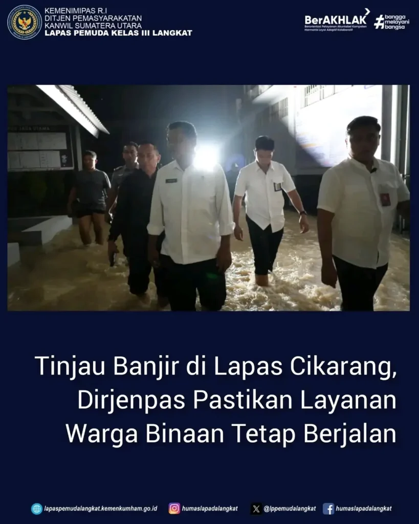 Dirjenpas tinjau banjir Lapas Cikarang, warga binaan tetap terlayani